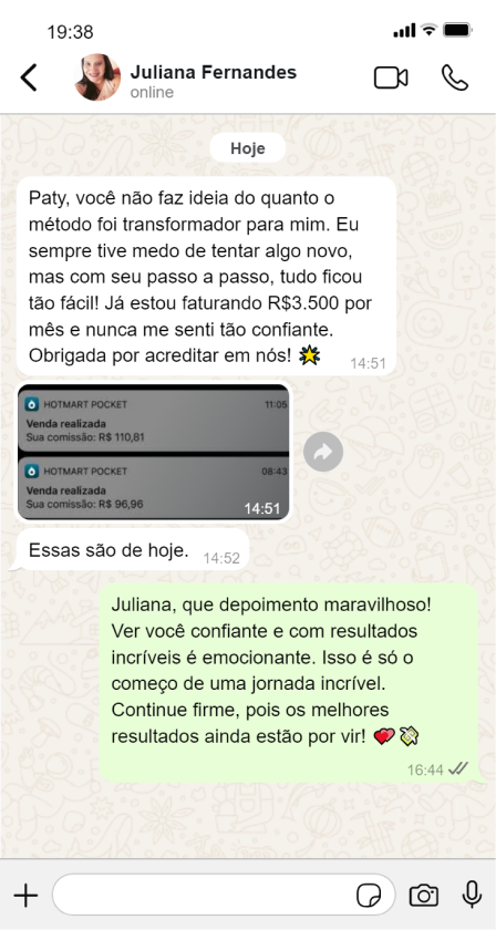 Depoimento 16 - Juliana Fernandes whats